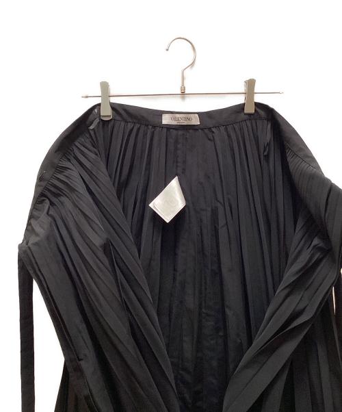 VALENTINO（ヴァレンティノ）VALENTINO (ヴァレンティノ) プリーツ加工ラップスカート ブラック サイズ:36の古着・服飾アイテム