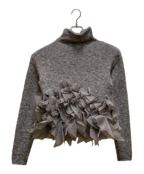 willfully（ウィルフリー）willfully (ウィルフリー) グラデーション フリルニット グレー サイズ:ＦＲＥＥの古着・服飾アイテム