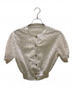 JUSGLITTYジャスグリッティー）の古着「ミニブーケカーディガン」｜ホワイト