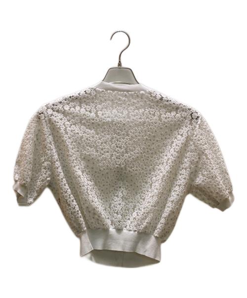JUSGLITTY（ジャスグリッティー）JUSGLITTY (ジャスグリッティー) ミニブーケカーディガン ホワイト サイズ:2の古着・服飾アイテム