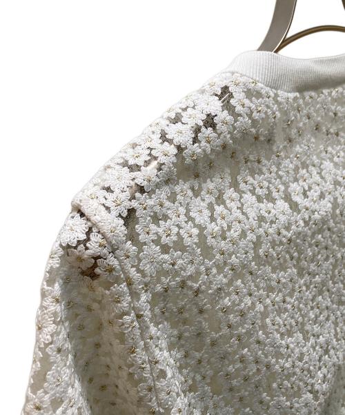 JUSGLITTY（ジャスグリッティー）JUSGLITTY (ジャスグリッティー) ミニブーケカーディガン ホワイト サイズ:2の古着・服飾アイテム