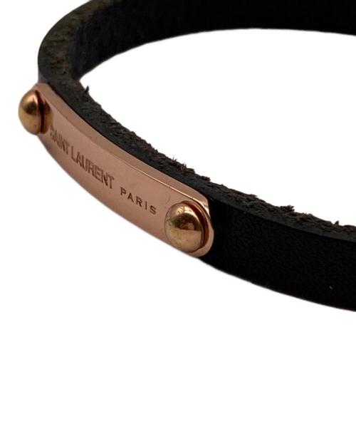 Saint Laurent Paris（サンローランパリ）Saint Laurent Paris (サンローランパリ) idプレートブレスレット ブラックの古着・服飾アイテム