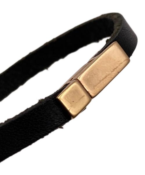 Saint Laurent Paris（サンローランパリ）Saint Laurent Paris (サンローランパリ) idプレートブレスレット ブラックの古着・服飾アイテム