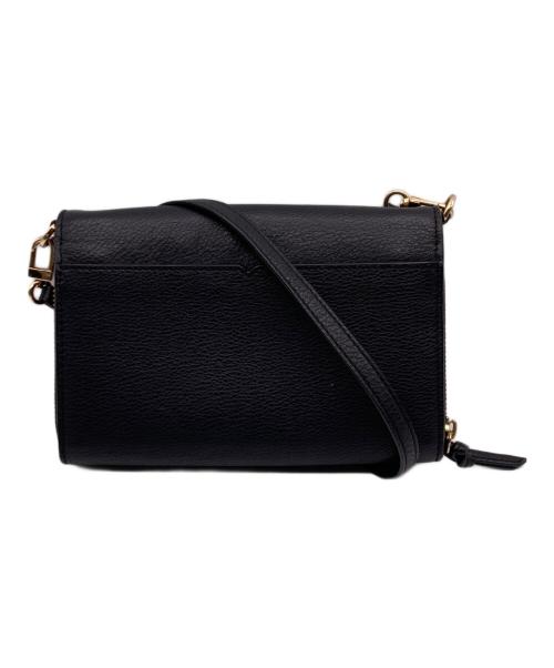 TORY BURCH（トリーバーチ）TORY BURCH (トリーバーチ) レザーショルダーウォレット ブラックの古着・服飾アイテム