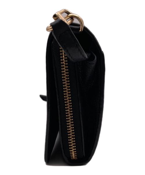 TORY BURCH（トリーバーチ）TORY BURCH (トリーバーチ) レザーショルダーウォレット ブラックの古着・服飾アイテム