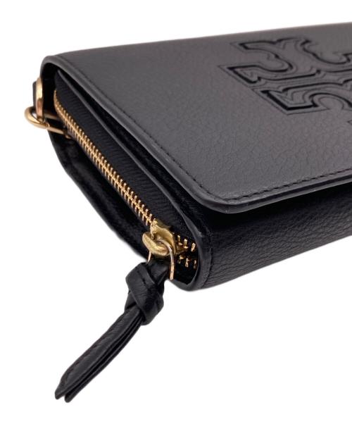 TORY BURCH（トリーバーチ）TORY BURCH (トリーバーチ) レザーショルダーウォレット ブラックの古着・服飾アイテム