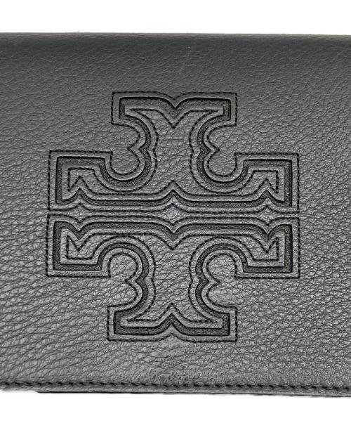 TORY BURCH（トリーバーチ）TORY BURCH (トリーバーチ) レザーショルダーウォレット ブラックの古着・服飾アイテム