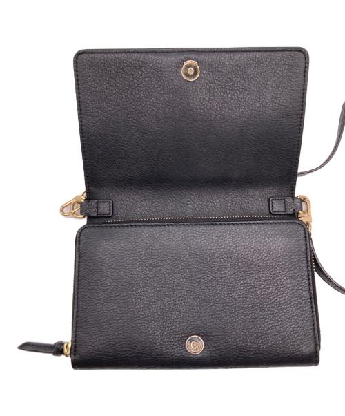 TORY BURCH（トリーバーチ）TORY BURCH (トリーバーチ) レザーショルダーウォレット ブラックの古着・服飾アイテム