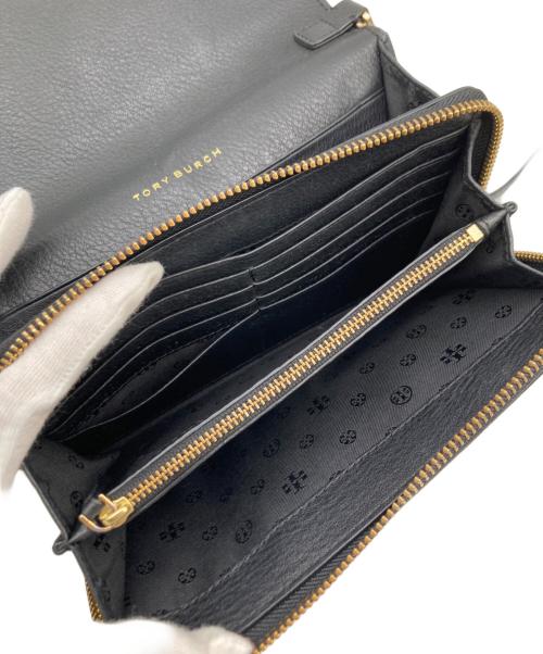 TORY BURCH（トリーバーチ）TORY BURCH (トリーバーチ) レザーショルダーウォレット ブラックの古着・服飾アイテム