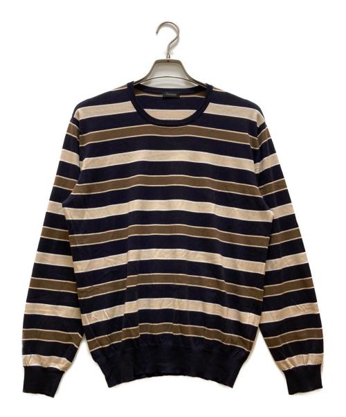 Cruciani（クルチアーニ）Cruciani (クルチアーニ) ボーダーニット ベージュ サイズ:52の古着・服飾アイテム