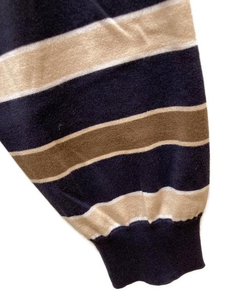 Cruciani（クルチアーニ）Cruciani (クルチアーニ) ボーダーニット ベージュ サイズ:52の古着・服飾アイテム