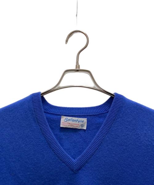 BALLANTYNE（バランタイン）BALLANTYNE (バランタイン) カシミヤVネックニット ブルー サイズ:46の古着・服飾アイテム