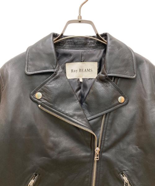RAY BEAMS（レイ ビームス）RAY BEAMS (レイ ビームス) ラムレザーライダースジャケット ブラックの古着・服飾アイテム