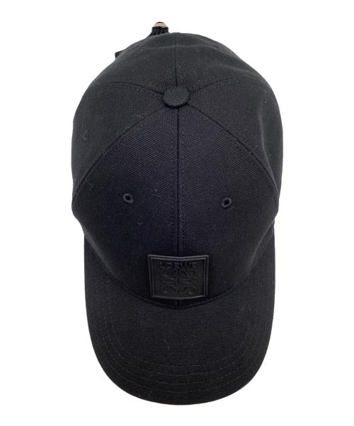 LOEWE（ロエベ）LOEWE (ロエベ) ラバーロゴパッチベースボールキャップ ブラックの古着・服飾アイテム