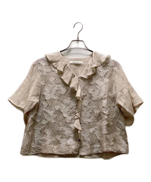 susuri（ススリ）SUSURI (ススリ) リネン 和紙 ミックス シンク ブラウス ベージュ サイズ:1の古着・服飾アイテム