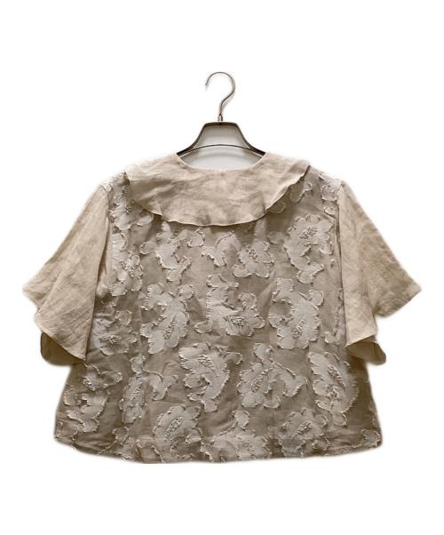 susuri（ススリ）SUSURI (ススリ) リネン 和紙 ミックス シンク ブラウス ベージュ サイズ:1の古着・服飾アイテム