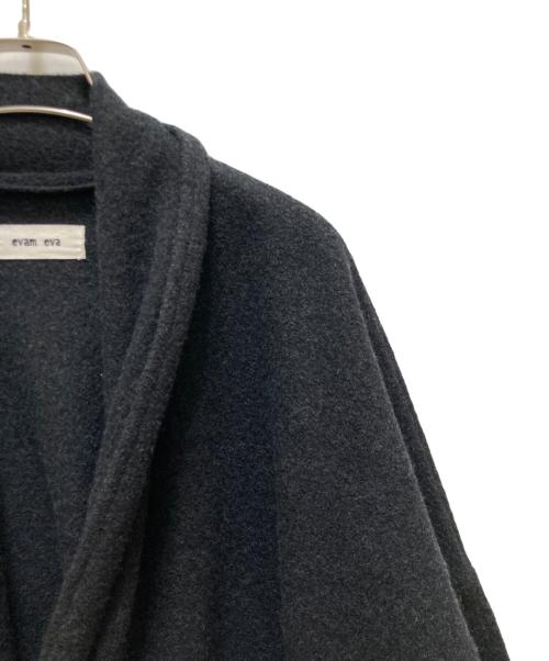 evam eva（エヴァムエヴァ）evam eva (エヴァムエヴァ) プレスウール ローブコート ブラック サイズ:不明の古着・服飾アイテム