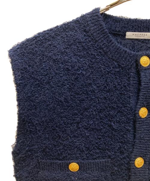 MACPHEE（マカフィー）MACPHEE (マカフィー) ツイーディー クルーネックジレ ネイビー サイズ:Sの古着・服飾アイテム
