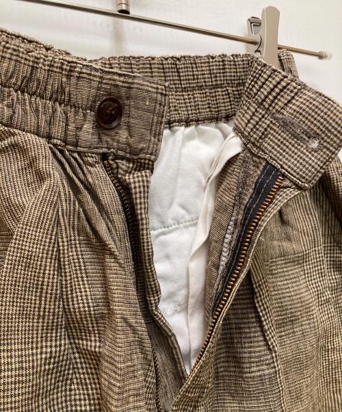 HARVESTY（ハーベスティー）HARVESTY (ハーベスティー) リネングレンチェックサーカスパンツ ブラウン サイズ:1の古着・服飾アイテム
