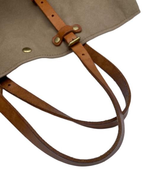 BEAU DESSIN（ボーデッサン）BEAU DESSIN (ボーデッサン) Efffy (エフィ) キャンバスレザー トートバッグ ブラウンの古着・服飾アイテム