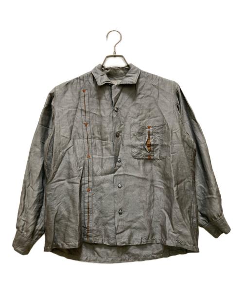 JOCKEY（ジョッキー）JOCKEY (ジョッキー) 60sオープンカラーシャツ グレー サイズ:Mの古着・服飾アイテム