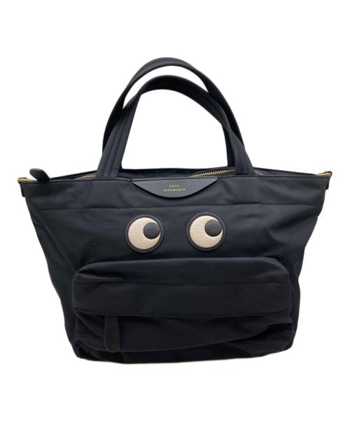ANYA HINDMARCH（アニヤ・ハインドマーチ）ANYA HINDMARCH (アニヤ・ハインドマーチ) ミニ アイズ 2way トートバッグ ブラックの古着・服飾アイテム