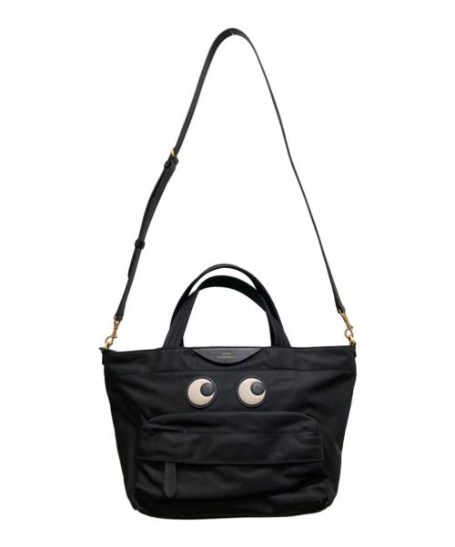 ANYA HINDMARCH（アニヤ・ハインドマーチ）ANYA HINDMARCH (アニヤ・ハインドマーチ) ミニ アイズ 2way トートバッグ ブラックの古着・服飾アイテム