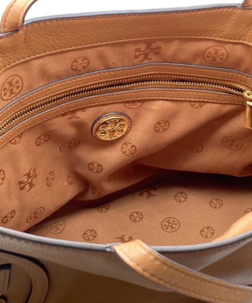 TORY BURCH（トリーバーチ）TORY BURCH (トリーバーチ) レザートートバッグ ベージュの古着・服飾アイテム