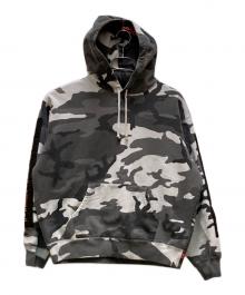 SUPREME（シュプリーム）の古着「ウーブン パッチ フーデッド スウェットシャツ "スノーカモ"」｜グレー×ホワイト
