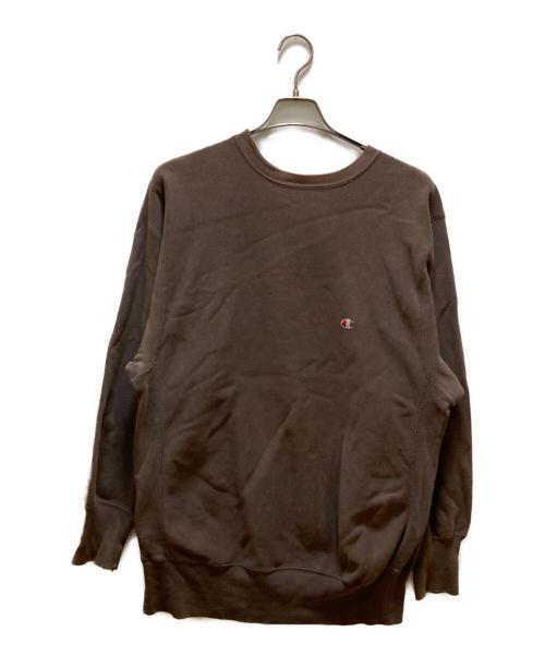 Champion REVERSE WEAVE（チャンピオン リバース ウィーブ）Champion REVERSE WEAVE (チャンピオン リバース ウィーブ) 90sクルーネックスウエット ブラウン サイズ:XLの古着・服飾アイテム