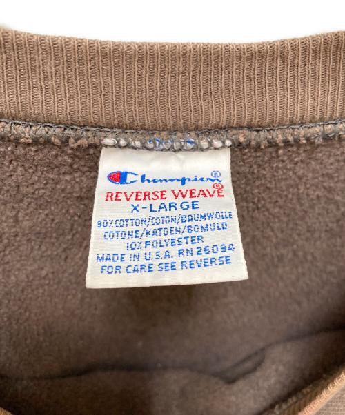 Champion REVERSE WEAVE（チャンピオン リバース ウィーブ）Champion REVERSE WEAVE (チャンピオン リバース ウィーブ) 90sクルーネックスウエット ブラウン サイズ:XLの古着・服飾アイテム