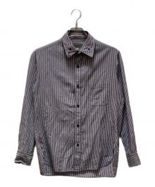 Yohji Yamamoto pour homme（ヨウジヤマモト プールオム）の古着「二重襟ストライプシャツ」｜ネイビー×ホワイト