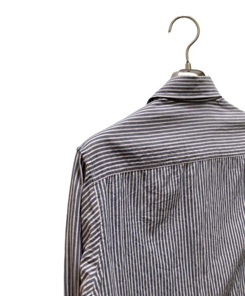 Yohji Yamamoto pour homme（ヨウジヤマモト プールオム）Yohji Yamamoto pour homme (ヨウジヤマモト プールオム) 二重襟ストライプシャツ ネイビー×ホワイト サイズ:2の古着・服飾アイテム