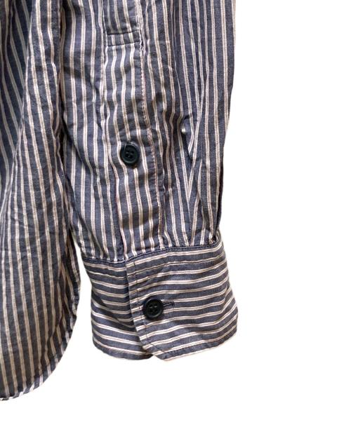 Yohji Yamamoto pour homme（ヨウジヤマモト プールオム）Yohji Yamamoto pour homme (ヨウジヤマモト プールオム) 二重襟ストライプシャツ ネイビー×ホワイト サイズ:2の古着・服飾アイテム