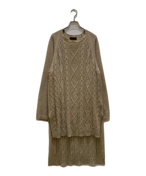 s'yte（サイト）s'yte (サイト) 段違いロングケーブルニット ベージュ サイズ:３の古着・服飾アイテム