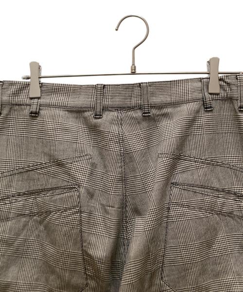 Yohji Yamamoto pour homme（ヨウジヤマモト プールオム）Yohji Yamamoto pour homme (ヨウジヤマモト プールオム) グレンチェックサルエルパンツ ホワイト×ブラック サイズ:2の古着・服飾アイテム