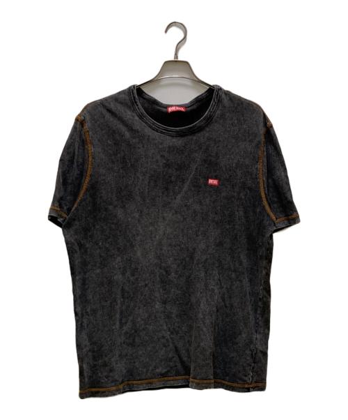 DIESEL（ディーゼル）DIESEL (ディーゼル) ウォッシュ加工プリントTシャツ グレー サイズ:XXLの古着・服飾アイテム
