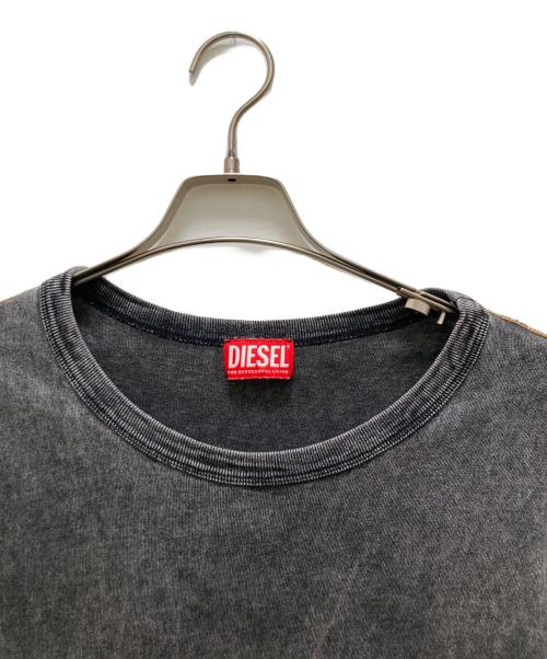 DIESEL（ディーゼル）DIESEL (ディーゼル) ウォッシュ加工プリントTシャツ グレー サイズ:XXLの古着・服飾アイテム