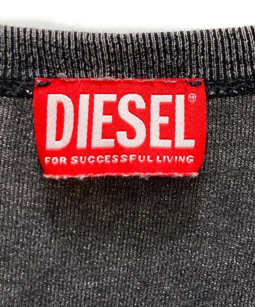 DIESEL（ディーゼル）DIESEL (ディーゼル) ウォッシュ加工プリントTシャツ グレー サイズ:XXLの古着・服飾アイテム
