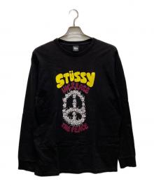 stussy（ステューシー）の古着「ピースプリントカットソー」｜ブラック