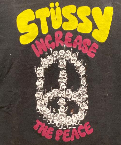 stussy（ステューシー）stussy (ステューシー) ピースプリントカットソー ブラック サイズ:Lの古着・服飾アイテム