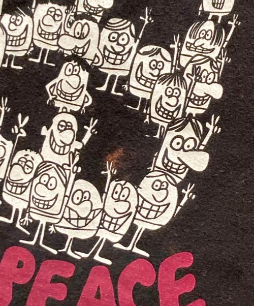 stussy（ステューシー）stussy (ステューシー) ピースプリントカットソー ブラック サイズ:Lの古着・服飾アイテム