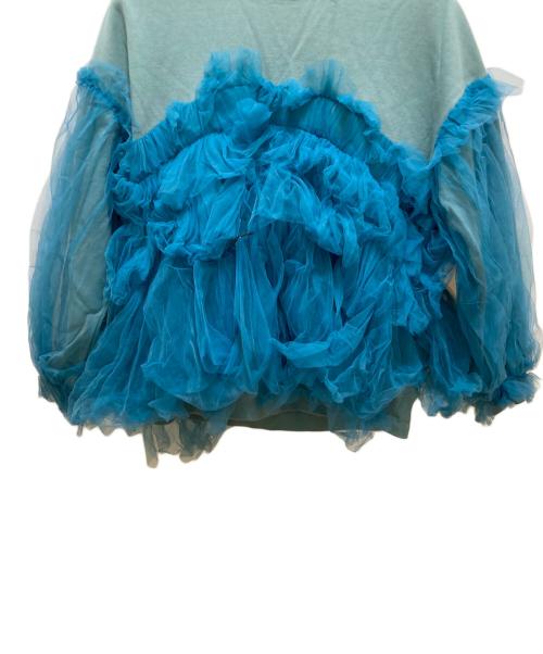 VIVANO（ヴィヴィアーノ）VIVANO (ヴィヴィアーノ) チュールレイヤードクルーネックスウェット グレー×ブルー サイズ:Sの古着・服飾アイテム