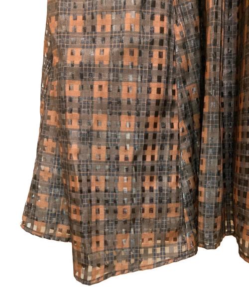 COEL（コエル）COEL (コエル) ウエストカットアウトチェックワンピース ブラウン サイズ:36の古着・服飾アイテム