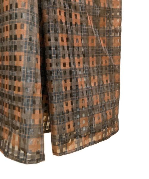 COEL（コエル）COEL (コエル) ウエストカットアウトチェックワンピース ブラウン サイズ:36の古着・服飾アイテム