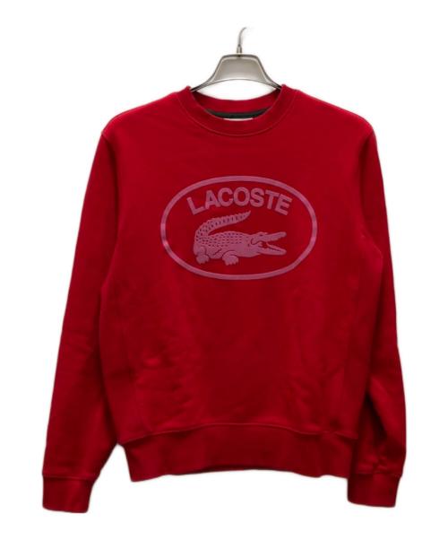 LACOSTE（ラコステ）LACOSTE (ラコステ) フロッキーオーバルクロッククルーネックスウェット レッド サイズ:Sの古着・服飾アイテム