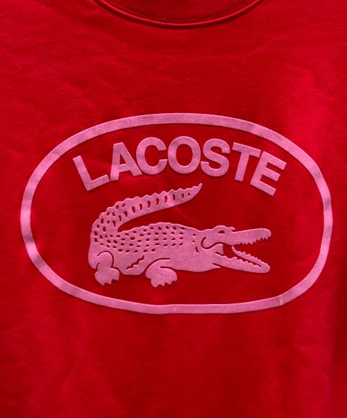 LACOSTE（ラコステ）LACOSTE (ラコステ) フロッキーオーバルクロッククルーネックスウェット レッド サイズ:Sの古着・服飾アイテム