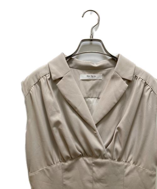 HER LIP TO（ハーリップトゥ）Her lip to (ハーリップトゥ) Classic Oxford Belted Dress ベージュ サイズ:Sの古着・服飾アイテム