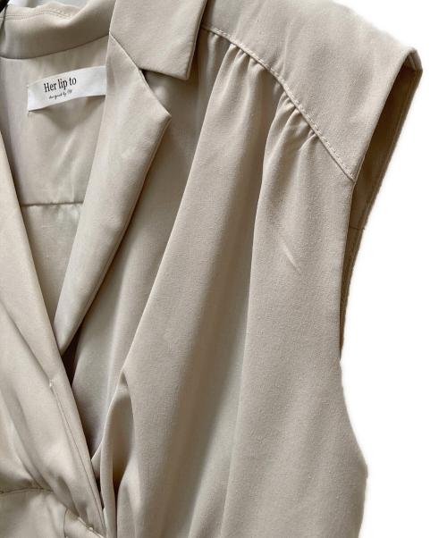 HER LIP TO（ハーリップトゥ）Her lip to (ハーリップトゥ) Classic Oxford Belted Dress ベージュ サイズ:Sの古着・服飾アイテム