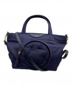 ANYA HINDMARCH×SMILLYアニヤ・ハインドマーチ×）の古着「コラボ スマイリー ウィンク 2WAYトートバッグ」｜ネイビー